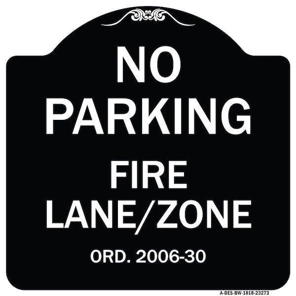Signmission Princeton New Jersey No Parking Fire Lane Zone Heavy-Gauge Aluminum Sign, 18" x 18", BW-1818-23273 A-DES-BW-1818-23273 - main